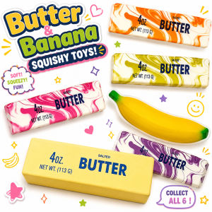 Soft Butter Stick Squishy Toys Colorful Slow Rising Sensory Squeeze Toys Anti-Anxiety Stress Relief Fidget Toys Fun Party Gif