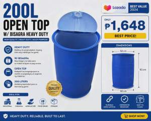 200L Open Top Heavy Duty with bisagra (USED) READY TO USE