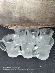 cangkir mewah (6pcs) gelas kopi/cangkir kopi/gelas kaca tebal