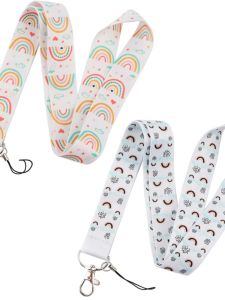 Cartoon Rainbow Phone Strap Camera Lanyard Keychain USB Flash Drive ID Card Holder Mobile Phone Accessories Neck Strap