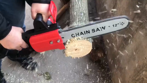 (Clearance!! )12 Inch Cordless Chainsaw – Portable Electric Saw with Rechargeable Battery for Wood Cutting & Pruning