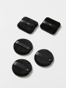 Double-Sided Flocking Makeup Sponge Set Blackened Version Short Fleece Black Makeup Puff*5 for CT Replacement Beauty Tools