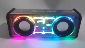 mini speaker bluetooth V8 Transparent Mecha Wireless Bluetooth Speaker Sound Light Rhythm Subwoofer TWS Stereo Cyberpunk Music Center Hands-free Call