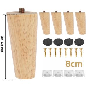4 Chân Đồ Nội Thất Bằng Gỗ Chân Thay Thế Bằng Ốc Vít 8/15/20/25Cm Chiều Cao Xiên/Bàn Thẳng & Sofa腿 Để Sửa Chữa Nội Thất Gia Đình