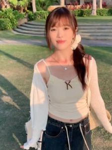⚡Port⚡ blouses women new style 2025 V-neck Knitted Camisole Lace Sleeveless Bottoming Shirt Short Top Women