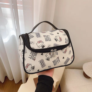 กระเป๋าเครื่องสำอาง HelloKitty ความจุขนาดใหญ่ กระเป๋าใส่ของสำหรับการเดินทางแบบพกพา กระเป๋าใส่เครื่องสำอางแบบอเนกประสงค์
