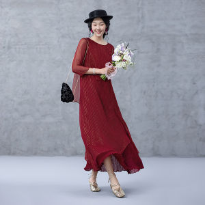 Silk Blend Elegant Long Dress Women