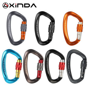 XINDA Rock Climbing Carabiner 25KN D-Shape Screw Gates Lock Aluminum alloy Mountaineer Outdoor Equipment