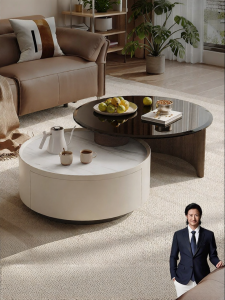Modern Minimalist Slate Combination Coffee Table