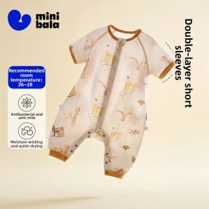 MINI BALA | Anti-kick Split Leg Sleep Sack Bamboo Cotton Shortsleeve For Boys and Girls