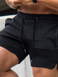 Pure Color Sports Shorts Stretch Slim Fit Muscle Mens Cotton Split Squat Training Pant Outdoor Running Shorts