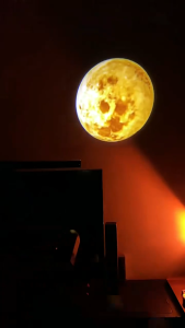 Moon Earth Lamp Projector Night Light Moon Projection LED Light USB Romantic Atmosphere Lamp for Selfie Background Bedroom Decor