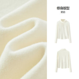 Áo Thun Dài Tay Semir Dành Cho Nữ Mùa Đông Màu Trơn Cổ Đứng Khóa Kéo Nửa Dài Dáng Ôm Chia Cắt Nỉ Mới 2025