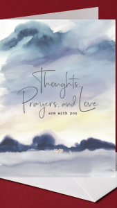 Sympathy Card - Thoughts Prayers and Love Are With You | Watercolor Sky | A6 Comfort Empathy Condolence Greeting Card