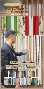NON BLOCKOUT NEW!! 3in1&5in1 Korean Curtains Espresso Abstract Print and Ligh Beige Neutral Earth Modern Minimalist Home Ring Curtain 5-8FT 10 Rings