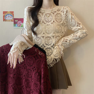 เสื้อสเวตเตอร์ถักคอตั้งแขนยาวหลวมๆ ทรงเข้ารูป ดีไซน์สไตล์ฝรั่งเศส สำหรับผู้หญิง ช่วงต้นฤดูใบไม้ร่วง 2024 ฤดูใบไม้ร่วง