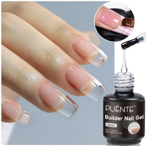 PUENTE 15ML Builder Nail Gel Transparent Extension Nail Gel Self-Leveling Strengthener Rhinestone Glue Soak Off UV Nail Varnish
