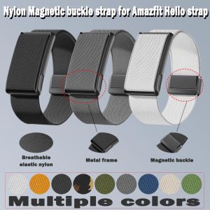 Nylon Strap for Amazfit Helio Strap Bands Sports Replacement Adjustable Elastic Magnetic Bracelet for Amazfit Helio Strap Band