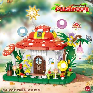 Fairy tale forest building blocks and mushroom boat street view - assembled building blocks and toys gifts birthday gifts