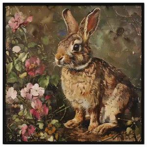 Tranh con thỏ phong thủy cầu sự sinh sôi gia đình sung túc hạnh phúc.Tranh treo tường dán tường.CGI-1169