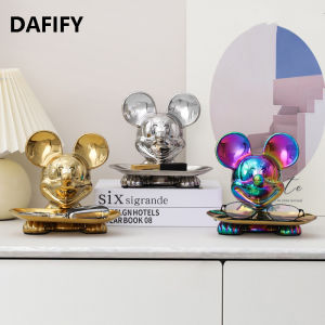 DAFIFY รูปปั้นมิกกี้เมาส์รูปสัตว์แอบสแตรกต์รูปสัตว์การตกแต่งบ้านสำหรับชั้นวางของขนาดเล็กขนาด18ซม.