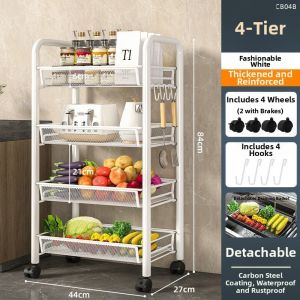 Narrow Gap Storage Rack Rolling Cart