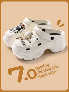 Womens Summer 2025 New Thick Bottom Sensation Sandals Anti-slip Slip-On Shoes Comfortable Hole Design EVA Material Beachwear