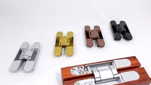 1 Pasang Engsel Pintu Tanam Adjustable Invisible Cross Hinge Pintu Zinc Alloy Door Hinge