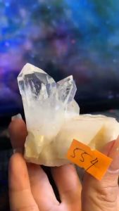 Cụm đá thạch anh tinh thể Lemurian lấp lánh tự nhiên năng lượng vũ trụ 554