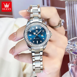 OLEVS Watch For Women Waterproof 2025 Original Branded Elegance Fashion Stainless Steel Watch Band Diamonds Luminous Date Quartz Watch