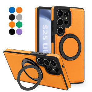 เคสแม่เหล็กออกแบบมาสำหรับ Google Pixel 10/10 Pro XL Pixel 9/9 Pro หนัง PU พรีเมี่ยม360องศาแหวนหมุนได้ขาตั้งเคสโทรศัพท์กันกระแทกที่ทนทานสำหรับ Pixel 10 Pro XL (สีน้ำตาล)