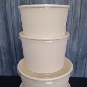 Mangkok Kertas Putih + Lid 17 oz 500 ml / Tutup / Paper Bowl Polos / Paper Bowl Putih / Mangkok Es / Mangkok Kertas Putih (25 pcs)