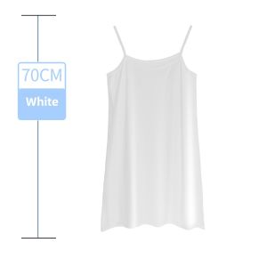 Anti-Transparent White Bottoming Suspender Skirt Underdress Womens Summer Fashion Tape Plus Size Inner Wear Dress Lining Mid Length Long Length
