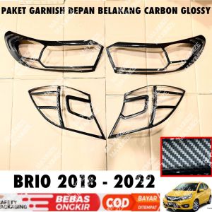 Paket Garnish Depan Belakang All New Brio 2018 2020 2021 2022 Carbon Glossy
