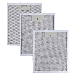 Set Of 3 Metal Grease Filters For RANGEMAS TER Range Hoods 300 X 250 Mm Silver Filter Grease-resistant Kitchen Hood Vent Filter