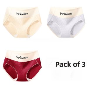 MiiOW | Pure Cotton High Waist Seamless Underwear Womens Antibacterial Triangle Panties Full Coverage Butt Comfortable Breathable Moisture Wicking