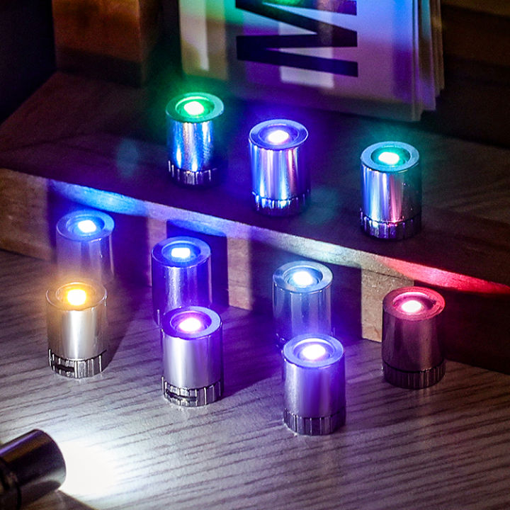 【Snuggery】10Pcs Rotating Illuminated Miniature LED Button Lights Bead for Party Bar Atmosphere Decoration Mini Electronic Small Colored Lamp