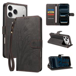 Ốp Điện Thoại Giả Da Cho iPhone Kèm Dây Đeo & Khóa Từ Tính Chống Sốc Tương Thích Với Các Mẫu Pro Max