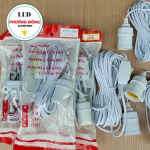 Đuôi Đèn Liền Dây Có Công Tắc - Dây dài 3m - 5m - 8m - 10m - 600W Chịu mưa dùng được ngoài trời