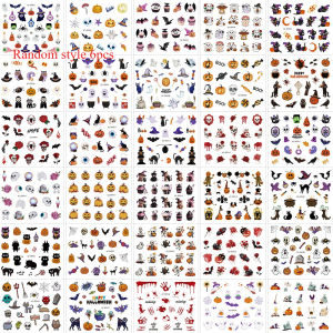 6 sets of Halloween nail art stickers skull pumpkin bat dark Halloween main picture nail stickers