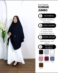Kayyisah Khimar Jumbo by Bujang store / Hijab Instant / Hijab Simple / Hijab Crinkle Airflow Premium