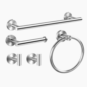 Bathroom Hardware Set 5/7pcs  SUS 304 Stainless Steel Towel Bar Se Includes Bar Hook Ring Toilet Paper Holder