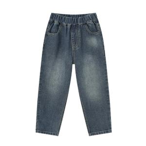 Spring Autumn Boys Jeans Casual High Waist Long Pants Cotton Polyester Blend Non-Fleece High Quality Childrens Clothing