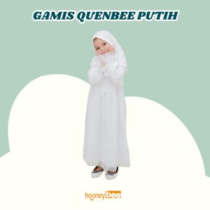 Gamis Anak Tile Quenbee Junior Honeybee Warna Putih Size 2-10Tahun