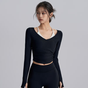 FITNESSGIRL | Padded Womens Fitness Shirt Two-Piece Look