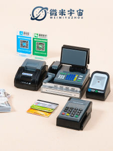 Miniature Simulation Cashier Counter POS Machine Model Convenience Store Small Items Childrens Housewife Toys Kitchen Accessories