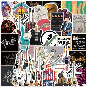 50-Piece Set Guitar Stickers American Retro Music Instrument Decorative Waterproof Decals for Notebook Computer Phone Case