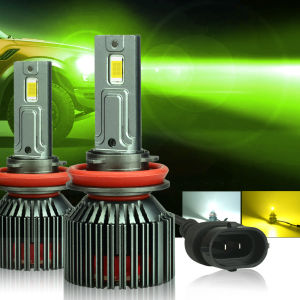 H3 H10 H11 H8 H16 9006 HB4 H27 881 LED Fog Light Bulbs Car Driving Lamp 3000K(Lime Yellow/Golden Yellow) (Pack of 2)