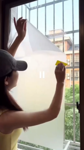 สีน้ำทาฝ้ากระจก ป้องกันแอบมอง สีน้ำลายนกหัวขวานศิลปะห้องนั่งเล่นฝ้ายสีป้องกันการแอบมอง