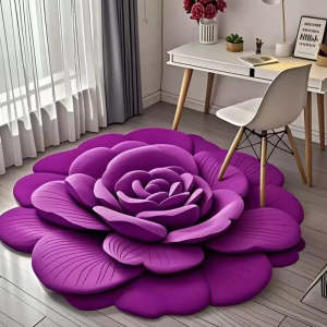 3D ดอกไม้สดรูปแบบเสื่อประตู Alien Dirt-proof Floral Plush & Diatomaceous Earth แผ่นพื้นห้องน้ําดูดซับ Anti-SLIP